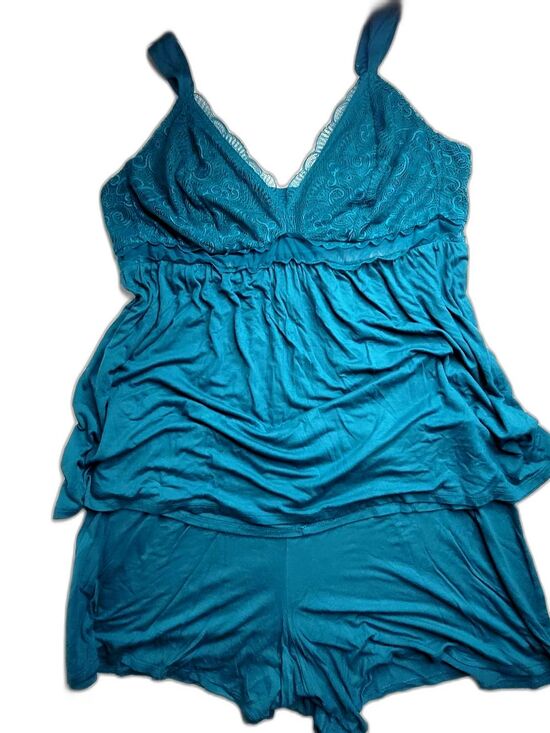 Cacique Other - Cacique Teal Lace-Trim Sleep Cami and Shorts Set Size 3X